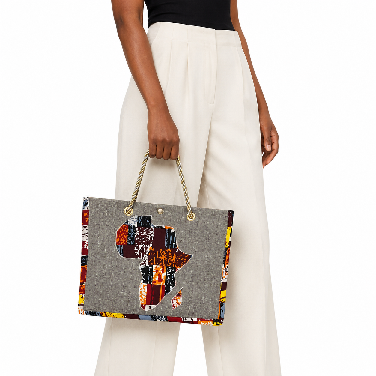 Sac à main Carte d’Afrique GRIS