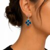 Boucles D'oreilles Nacre Bleue TREFLE