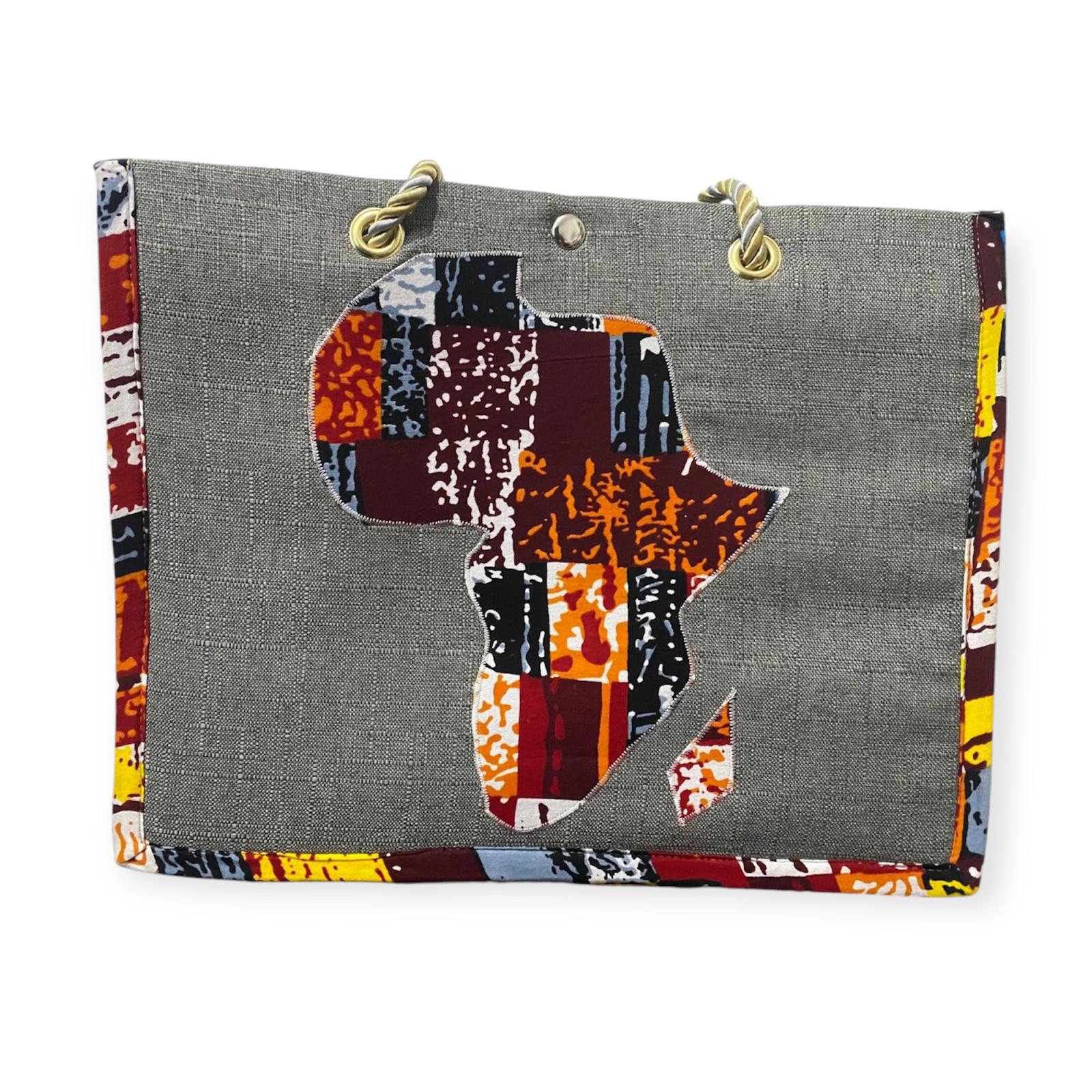 Sac à main Carte d’Afrique GRIS – Image 3