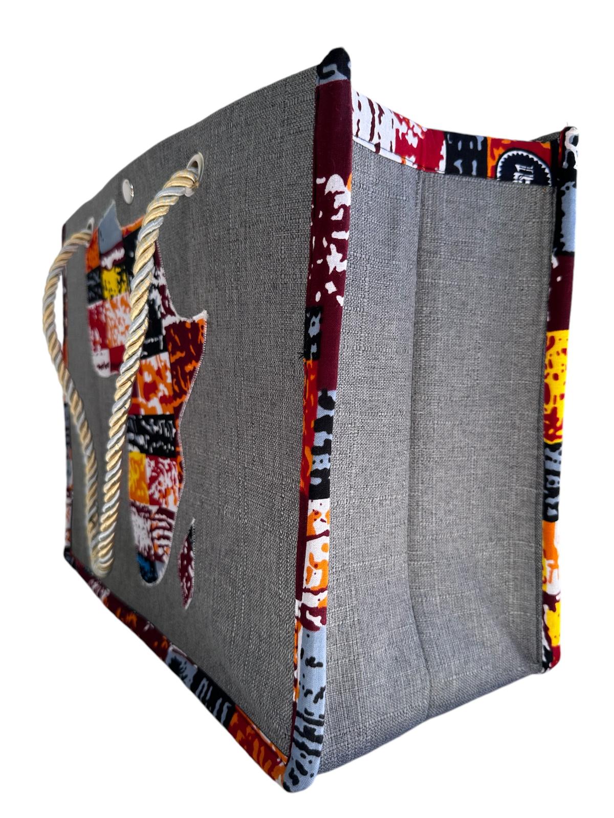 Sac à main Carte d’Afrique GRIS – Image 2